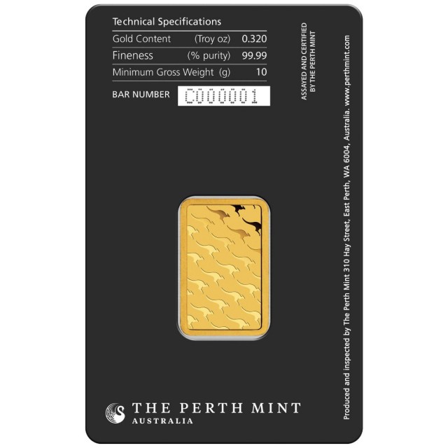 澳洲伯斯PERTH-經典袋鼠-10克金條