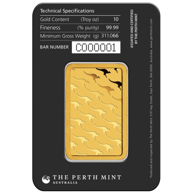 澳洲伯斯PERTH-經典袋鼠-10盎司金條