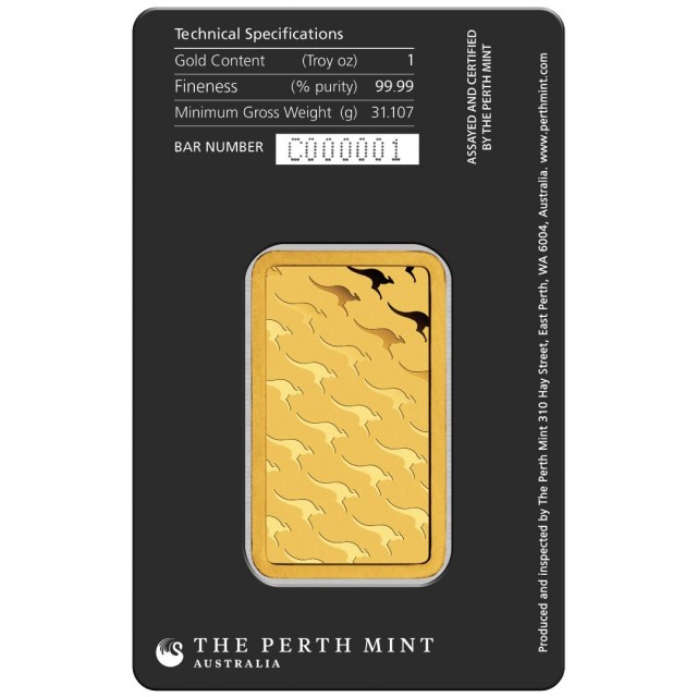 澳洲伯斯PERTH-經典袋鼠-1盎司金條