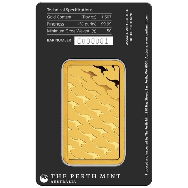 澳洲伯斯PERTH-經典袋鼠-50克金條